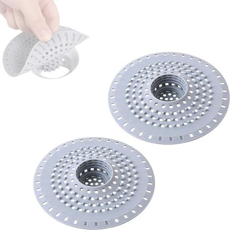 Hair Shower Filter, Bath Hair Filter, Drain Plug in Silica Gel, Anti Hair for Shower and Bathtub, Hair Grill, Kitchen Sink