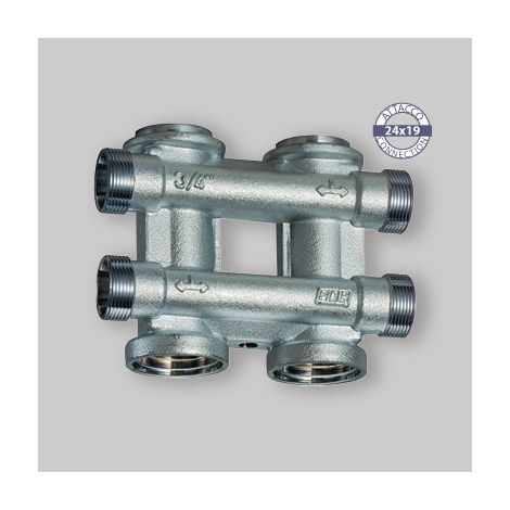Collettore Complanare Componibile Cromato Far 1" 2+2 (1/2)