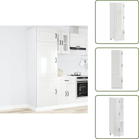 Armadio da cucina con piedini regolabili - vidaXL Armadio da Cucina Kalmar Bianco Lucido in Legno Multistrato - Armadio da cucina in truciolato