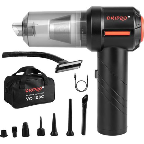 Dnipro-M Aspirador de Mano Inalámbrico 120W Brushless 15 kPa – 3 Velocidades + Soplador, Filtro HEPA Lavable, Batería 2000 mAh USB-C