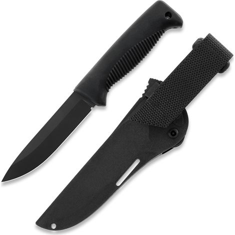Peltonen Knives M07 Ranger Puukko Sissipuukko FJP080 Messer, 80CrV2-Stahl mit schwarzer PTFE-Beschichtung, schwarzer TPE-Griff, schwarze Kompositscheide (1/4)