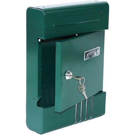 TRADE SHOP - Cassetta Postale In Metallo Portalettere Con Chiave Buca Posta H2803 Verde 56851 - (1/2)