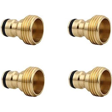 4 Stück Gartenschlauch-Schnellverbinder, 3/4 Zoll Messing-Schlauchdüse, Schnellanschlussadapter