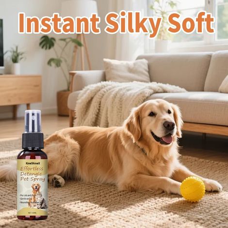 KineShineX Tierhaarpflegespray und -spülung glätten das Fell von Haustieren sofort und versorgen sie mit... (1/4)