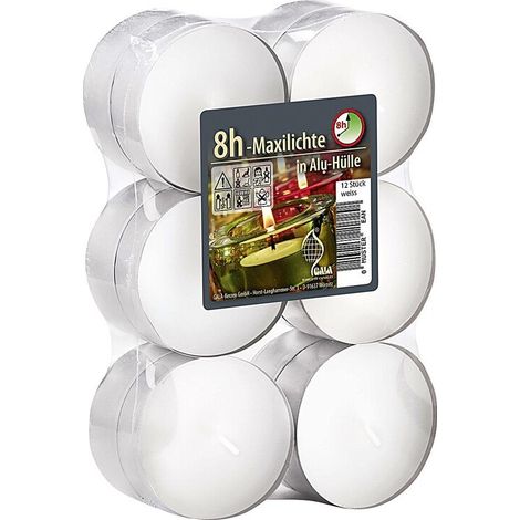 GALA-Kerzen GmbH Maxi-Teelichte 12er Flatpack - 6 Stück