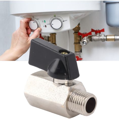 Robinet de gaz épais tout cuivre, robinet de gaz naturel, chauffe-eau, robinet à bille à noyau de cuivre pour eau courante domestique, finition sablée cuivre 2/4". (1/5)