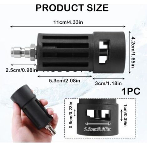 Adaptateur pour Nettoyeur Haute Pression Compatible avec Kärcher K1-K7,Raccord Rapide à Baïonnette 1/4" pour Accessoires Nettoyage Haute Pression et Tuyaux (1/3)