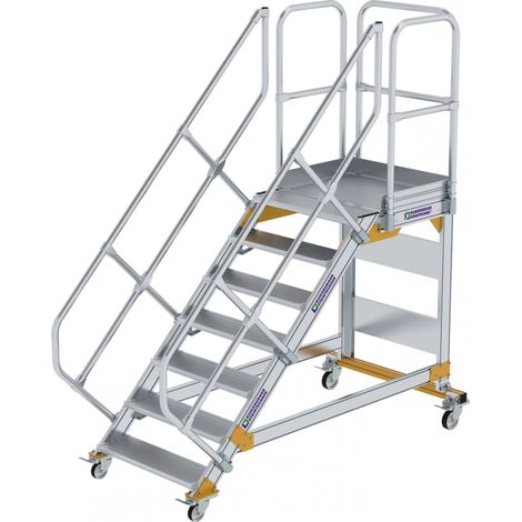 MUNK Plattformtreppe fahrbar 45° Stufenbreite 800mm 7 Stufen (1/2)