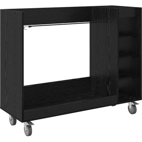 Maison Exclusive - Armadio per Golf con ruota Rovere Nero 120 x 45 x 98 cm