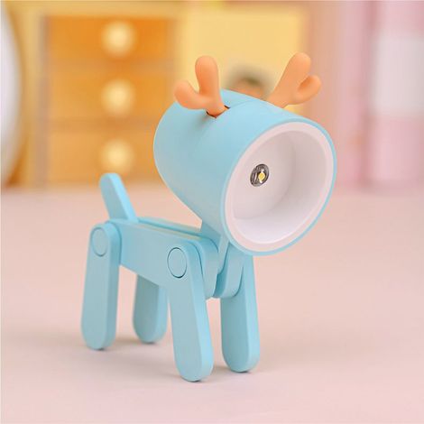 Lampe de Table Animal Ludique LED 3x6x8cm Bleue Réglable avec Support pour Smartphone pour Chambre, Bibliothèque et Maternité (1/5)