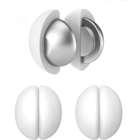 3 paires Poids pour rideau de douche, poids magnétiques robustes sur la face inférieure avec revêtement en silicone antirouille, conviennent aux drapeaux et rideaux (blanc) (1/5)