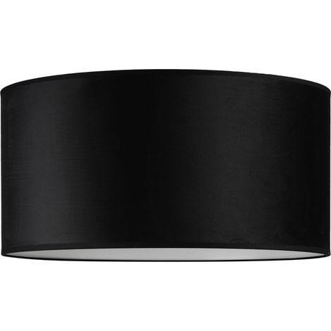 Pantalla de lámpara Tornado redonda de terciopelo negro de 50 cm. (1/5)