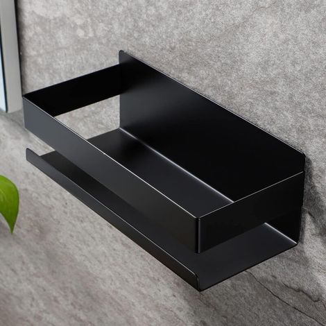 Étagère de Douche Auto-adhésif Panier de Douche Sans Perçage Etagère de Salle de Bain Acier Inoxydable SUS304，Noir