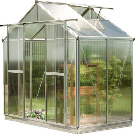 GFP Serra Saphir 2 telaio in alluminio 259 x 133 cm, lastre a doppia parete di 8 mm, con apri-finestra automatico e telaio di fondazione