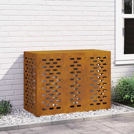 vidaXL Copertura per condizionatore d'aria Ruggine 110 x 50 x 80