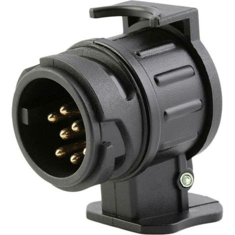 1 adaptateur de prise remorque 13 broches vers 7 broches, connexion électrique pour véhicule tracteur, caravane, camion, prise Euro standard (1/5)