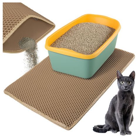 Litter box mat 75x55cm beige Purlov
