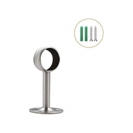 Lot de 2 supports avec tube pour penderie en acier inoxydable, Dia 25mm (1/2)