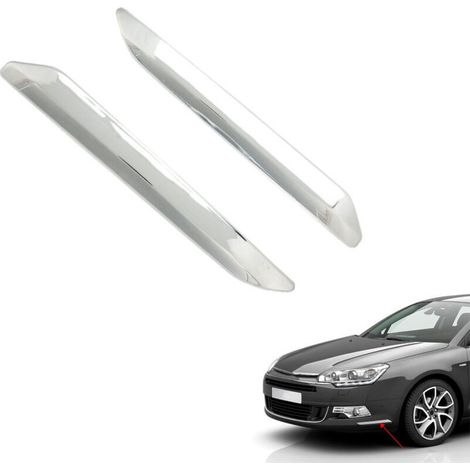 Lot de 2 Bandes Pare-Chocs Chrome Citroën C5 X7 (2007-2015) - Anti-Rayures - Design Argenté