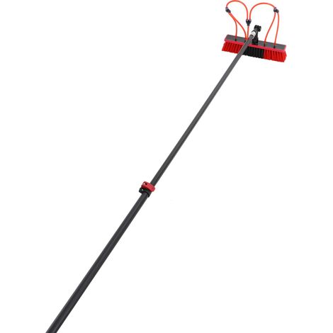 Brosse de lavage de 7,2 m, perches pour le nettoyage des vitres, brosse de nettoyage à alimentation en eau, nettoyeur de vitres d'extérieur, télescopique pour vitres et panneaux solaires (1/5)