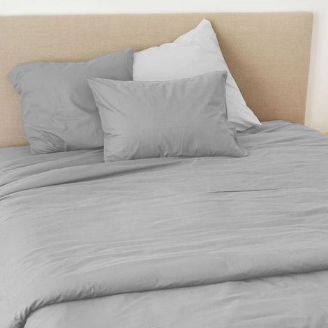 Housse de couette coton Lavé Oekotex Gris 140x200 cm
