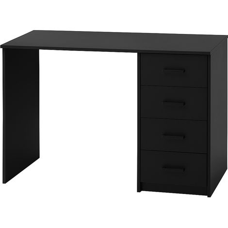 Cassiopea - Scrivania con 4 Cassetti 110x56x73 cm per PC da Ufficio in Legno Nero