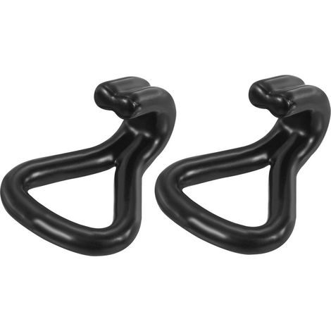 2x Doppel-J-Haken für 25mm Zurrgurte, schwarz, Metall