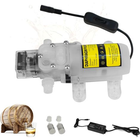 Pompe à Bière Homebrew,Pompe à Vin électrique,Pompe d'Aspiration Auto-Amorçante de Qualité Alimentaire,Vitesse Réglable avec 2 Filtres pour Pomper l'eau, Le Vin, Les Boissons (1/5)