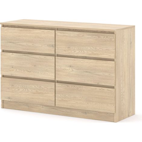 Cómoda MAJA S6 120 cm roble cremona con 6 cajones