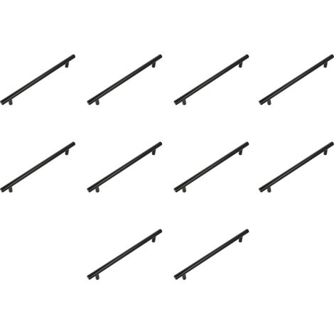 Pack de 10 Poignées pour meuble - 96 Mm - Noir Mat - Fabriqué en Acier - Pour meubles de cuisine et de salle de bain - Mod. 837 (1/5)
