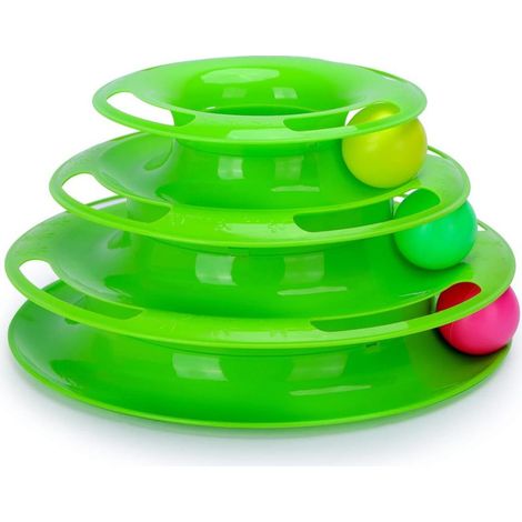 Kaelt - Jouet pour chat, tour interactive avec 3 balles et 3 niveaux (25 x 12,5 cm) (1/5)