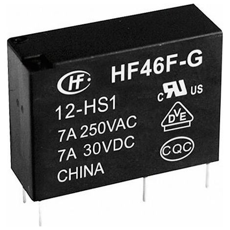 Hongfa HF46F-G/005-HS1 Relais pour circuits imprimés 5 V/DC 10 A 1 NO (T) 1 pc(s) S74326 (1/4)