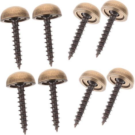 Juego de 8 tornillos decorativos de latón con tapas para espejos y muebles: tornillos autorroscantes estéticos y prácticos