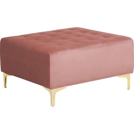 Ottomane ABERDEEN Samtstoff Rosa