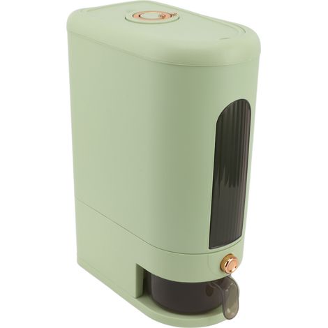 Distributeur de riz grande capacité, boîte de conservation hermétique transparente avec fenêtre pour aliments secs (farine, céréales, légumineuses), vert menthe, capacité de 10 kg (22 lb). (1/5)