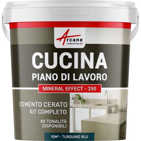 Microcemento cucina: per piano di lavoro e pavimento della cucina - 10 m² (in 2 strati) Blu Turchino - ARCANE INDUSTRIES