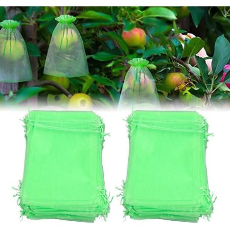 Sac de protection des fruits - KEENSO - 15 20cm - Vert - Réutilisable et respirant (1/4)