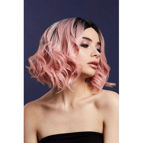 Fever Kourtney Wig - Two Toned Blend - Baby Pink - Curls Long Bob - Centre Parting - 30cm/12in - 72036