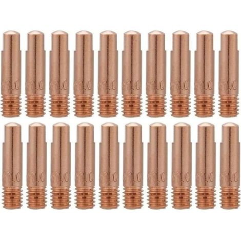 20 pièces Embout de contact en cuivre pour consommables de torche de soudage 15AK MIG/MAG 1.0mm (1/5)