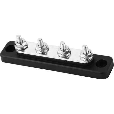 Bloc de distribution au sol, barre omnibus en laiton antirouille, argent et noir, 100A, en acier inoxydable, pour caravane, camion, bateau (1/5)