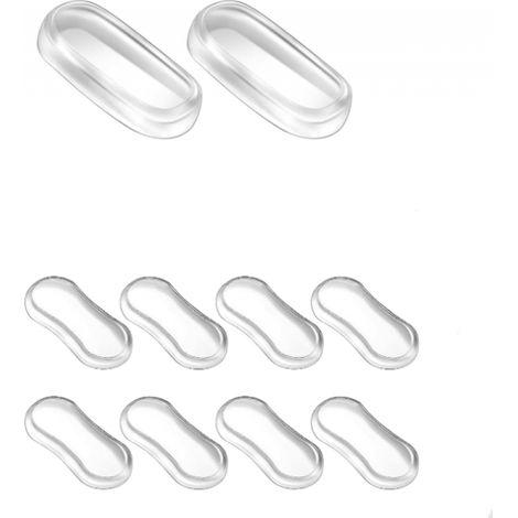 Juego de 10 topes para asiento de inodoro, almohadilla amortiguadora para asiento de inodoro, 51 mm/45 mm, transparentes. (1/5)