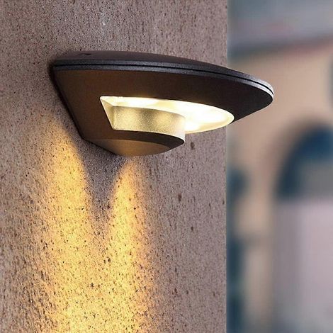 Applique murale LED extérieure, noir anthracite, 360 lm, lumière blanc chaud 3000K, boîtier en aluminium, étanche IP65 (1/3)