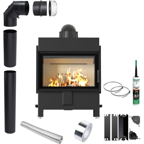 KRATKI LUCY 14 kW Ø 200 Luft-Kaminofen Einbausatz für Holz (1/5)