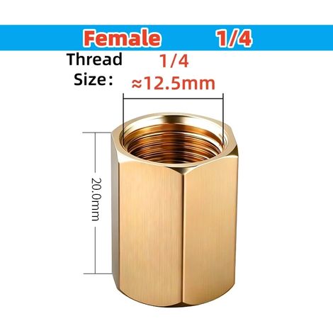 (1I4 (2PCS)) Raccord de tuyauterie en laiton, tuyau en cuivre, raccord hexagonal, coupleur, connecteur rapide, filetage femelle 1", réducteur pour eau, carburant et gaz (1/5)