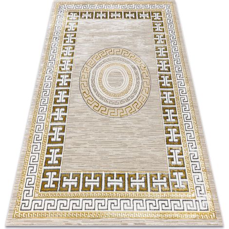 BLISS Z205AZ127 Teppich creme / gold – Rahmen, griechisch, modern, strukturell beige 200x290 cm