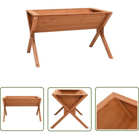 The Living Store Hochbeet 90x55x56 cm Tannenholz - Hochbeet - Holzhöcker - Pflanzenständer - Blumenvase - Balkonmöbel (1/5)