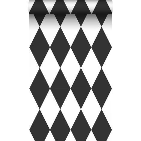 papier peint à carreaux noir et blanc  - Origin Wallcoverings