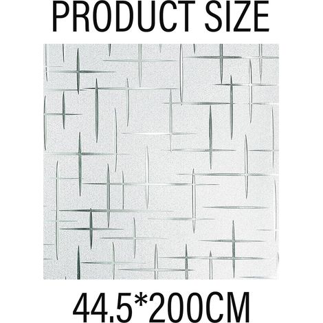 Film Protection Solaire - Film Dépoli Vitre - Adhésif Statique Sans Colle - Pour Fenêtres Portes Vitrines - 96 % Blocage UV - 3D Croix Motif - 150 cm x 75 cm (1/5)