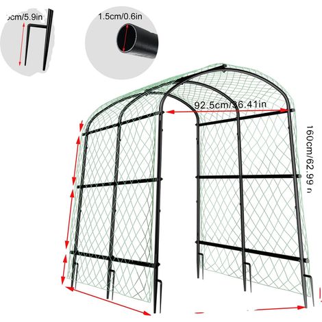 Trellis de jardin pour plantes grimpantes avec filet en nylon, en forme de U (1/5)