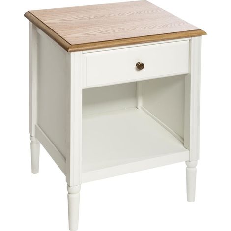 Comodino solen in legno bianco h61cm - Atmosphera créateur d'intérieur (1/5)